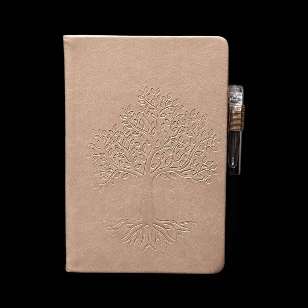 Light Khaki Tree of Life Embossed Small Hardcover Lined Journal with Pen - Picture 2 of 6